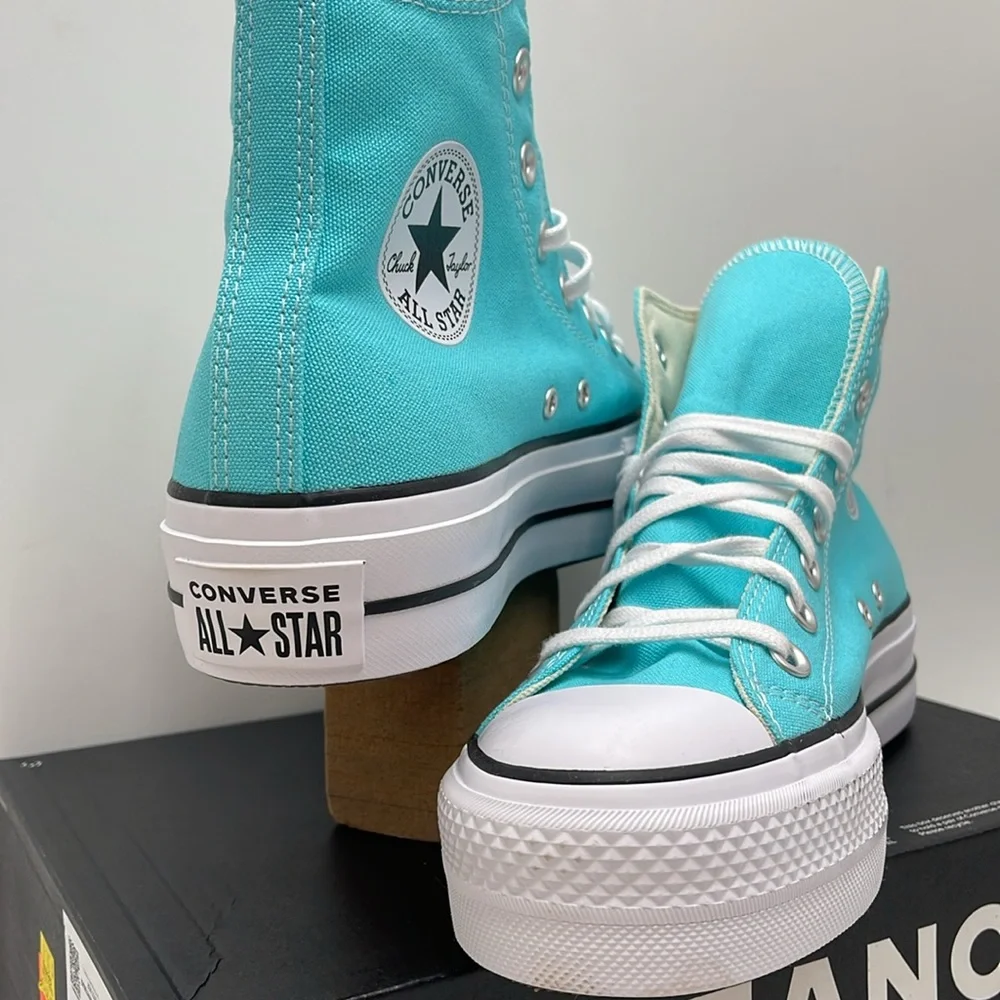 Converse WMNS A07570F CTAS LIFT HI TRIPLE CYAN/WHITE/BLACK A07570F Platforms